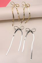 HERRINGBONE SNAKE CHAIN LONG BOW EARRINGS