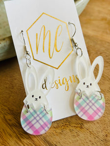 Bunny Egg Acrylic Earrings Easter