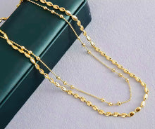 Double Gold Beaded Necklaces