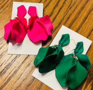 Shiny or Matte Petal Earrings