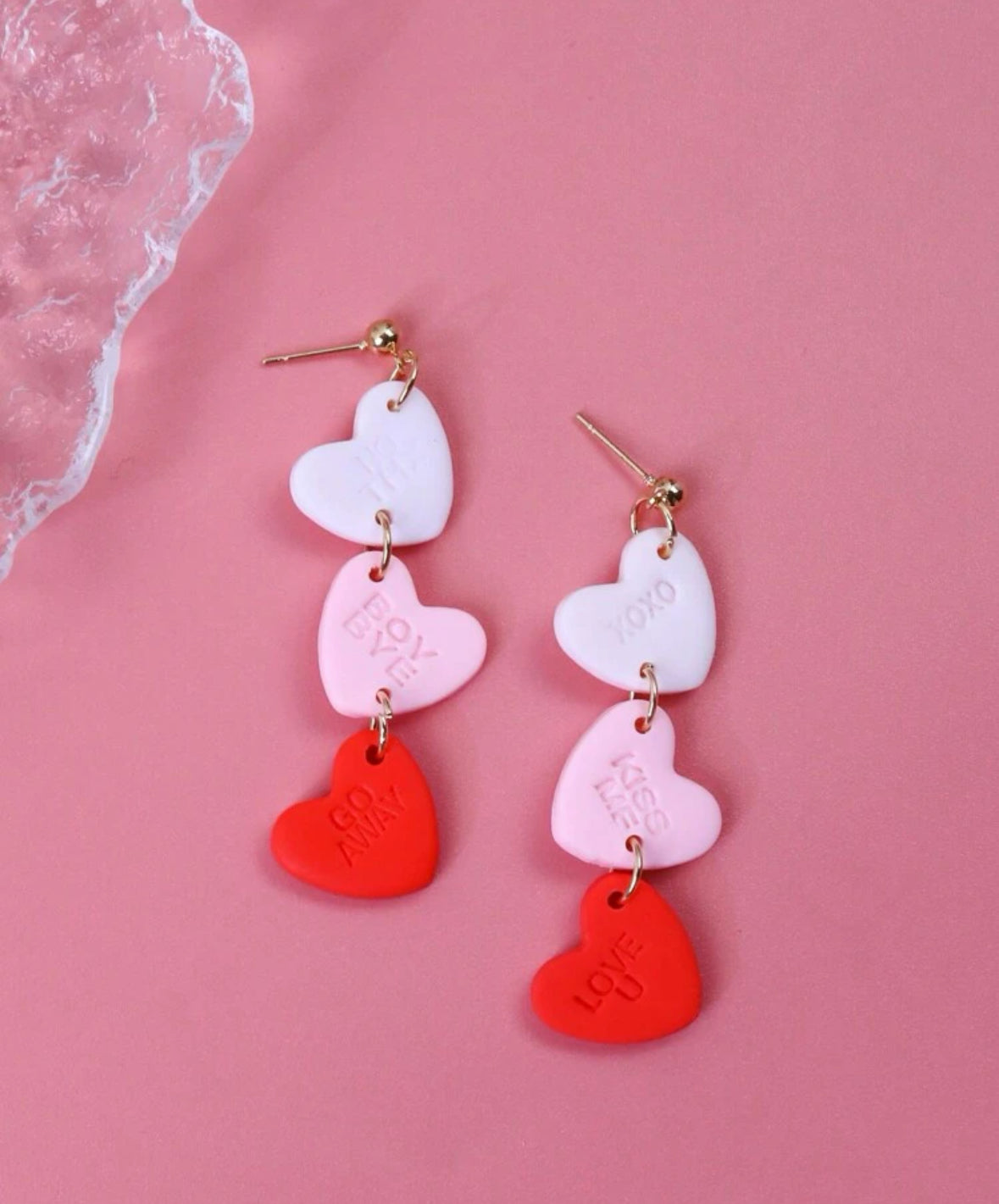 Triple Heart Valentines Earrings