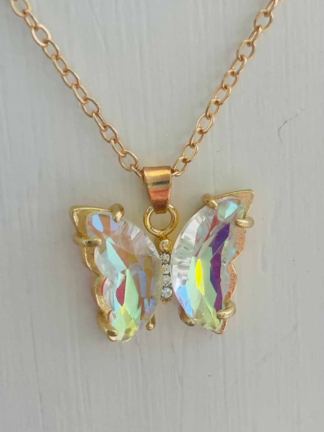 Big Rhinestone Butterfly Necklaces