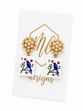 Small Pearl Cluster Mahjong Earrings