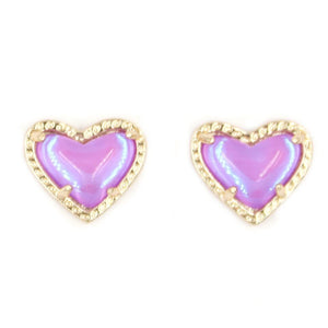 Heart Studs 3-D Jeweled