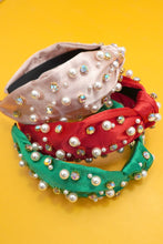 RHINESTONE PEARL BEAD HAIR BAND HEADBAND