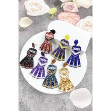 GLITTER CHEERLEADER UNIFORM DROP POST EARRING