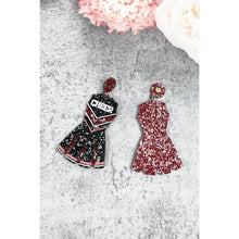 GLITTER CHEERLEADER UNIFORM DROP POST EARRING