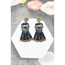 GLITTER CHEERLEADER UNIFORM DROP POST EARRING