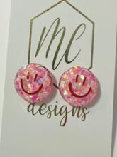Glitter Smiley Face Studs