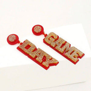 Game Day Acrylic Glitter Earrings