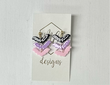 Triple Glitter Bat Earrings