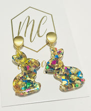 Small Confetti Acrylic Sitting Bunny Earrings