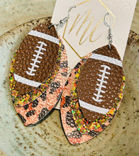 Triple Layer Football Leather Earrings