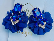 Statement Fabric and Rhinestone Earrings