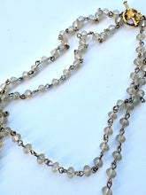 Gray Beaded Double Layered Rosary Style Necklace