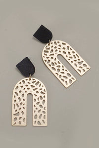 GOLD CUTOUT ARCH SHAPE DROP EARRINGS