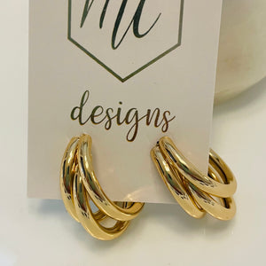 Small Matte or Shiny Multi Hoop Earrings OG