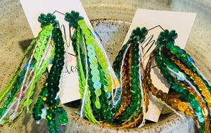 Green Sequin Earrings St Paddy’s Day
