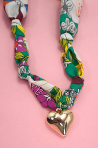 HANDMADE SCARF NECKLACE - HEART