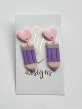 Fun Clay and Acrylic Pencil Earrings