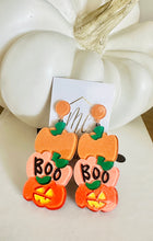 Pumpkin Boo Halloween Earrings