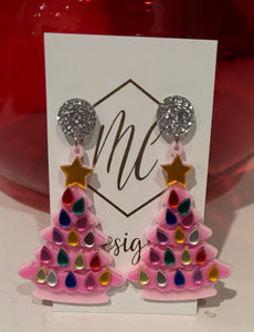 Colorful Christmas Tree Earrings