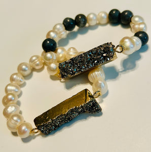 Druzy Bar Beaded Bracelets