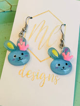 Easter Bunny Earrings with Crowns
