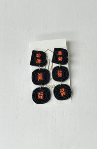 Boo Beaded Halloween Earrings
