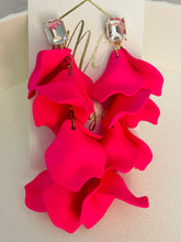 Hot Pink Reverse Petal Earrings with Tops