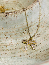 Gold Bow Simple Charm and Rhinestone Necklaces