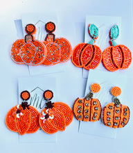 Fall Pumpkin Beaded Earrings Halloween