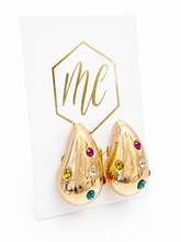Oversized Lightweight Rhinestone Teardrop Studs