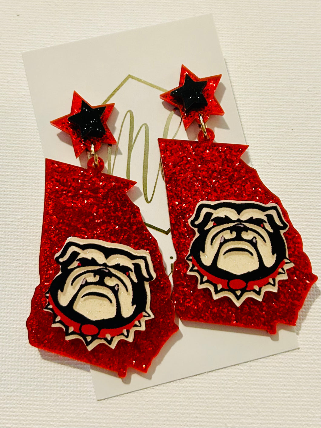 GA Bulldog Earrings Football