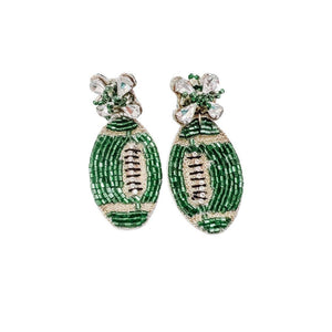 New Jeweled Football Seed Beaded Earrings
