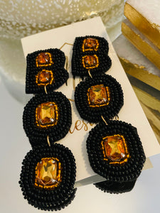 Boo Beaded Halloween Earrings