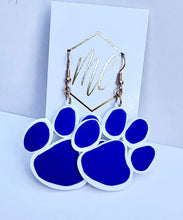 Acrylic Glitter Paw Print Earrings