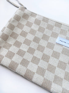 Checkered Mahjong Tile Zipper Pouch