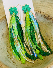 Green Sequin Earrings St Paddy’s Day