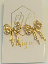 Gold Bow Stud Earrings