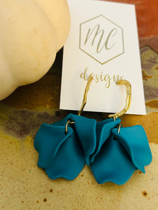 Petal Earrings with a Gold Hoop Top