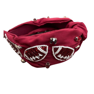 Iridescent Shiny Beaded Football Headbands