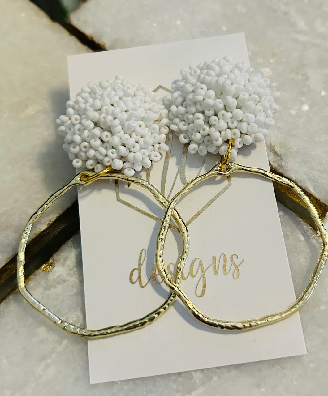 Irregular Gold Circle with Beaded Tops