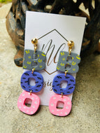 Acrylic BOO Earrings with Gold Posts