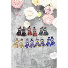 GLITTER CHEERLEADER UNIFORM DROP POST EARRING