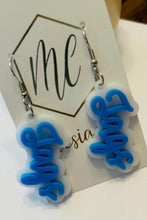 Scripted Football Team Earrings