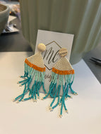 Beach Ready Beaded Tassel Earrings