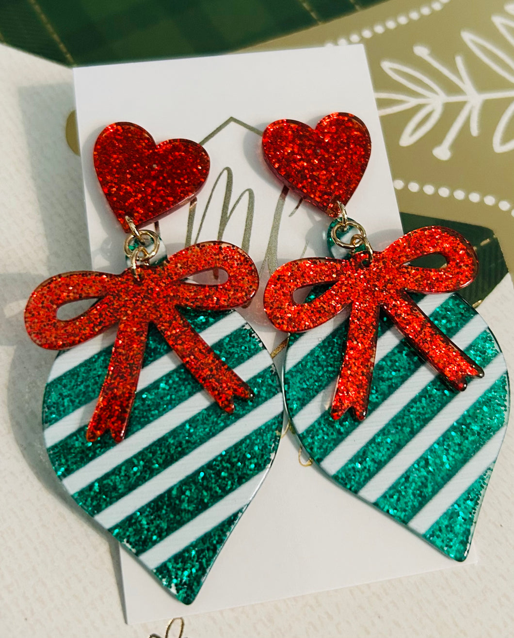 Christmas Light with Bow Earrings