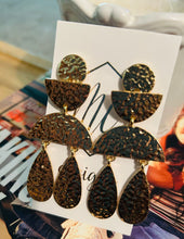 Gold Hammered Tiered Earrings