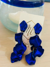 Long flower petal dangle earrings